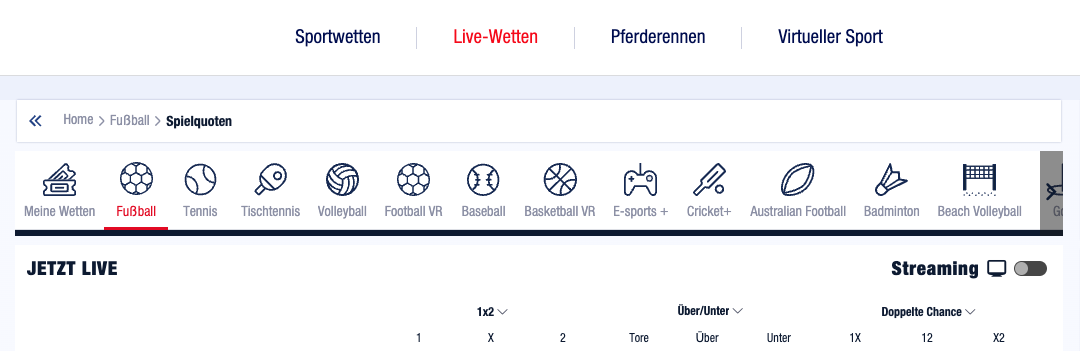 BankonBet Schweiz - Sportwetten Angebot