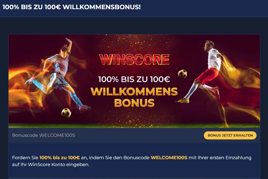 Winscore Willkommensbonus