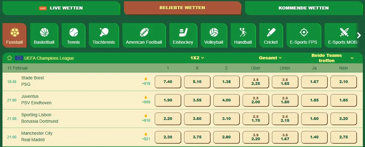 Greenluck Sportwetten