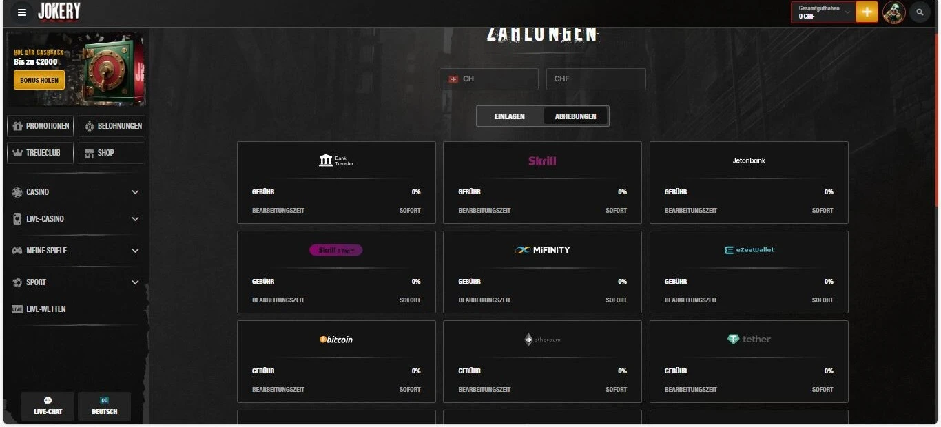Jokery Sportwetten (SWS)_Auszahlungen
